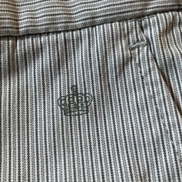 Gray Pinstriped Cropped Pants with Cuffs - Low waist - Brand is G1Boy - Large - Picture 5 of 10